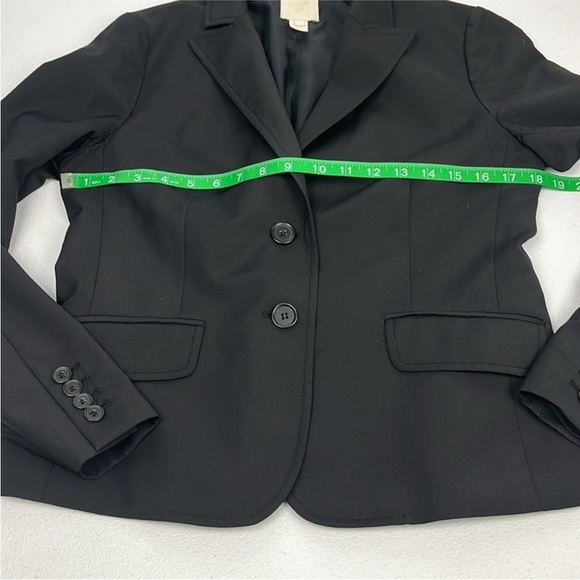J. Crew Wool Suiting Blazer Black Two Button Pointed Notched Collar Jacket - Picture 8 of 11